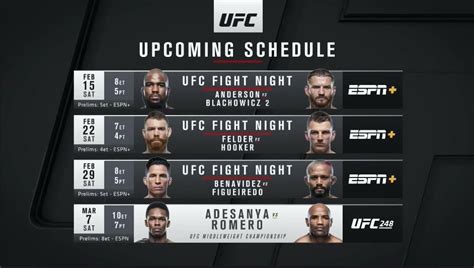 ufc fight night start time today